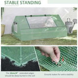 Outsunny Mini Greenhouse, Portable Garden Small Greenhouse with Zipped Windows and Door, 180 x 140 x 80cm, Dark Green