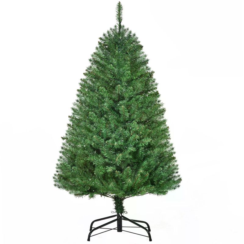 HOMCOM 4FT Christmas Tree Warm White LED Light Holiday Home Decoration, Green