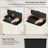 HOMCOM 8L Hanging Kitchen Bin, Rubbish bin with Lid and Removable Inner Bucket for Kitchen Cabinet Door, Under Sink, Office
