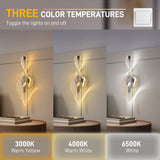 HOMCOM Led Wall Lamp 2 Pack, 13W Modern Indoor Spiral Wall Light, Colour Temperature Adjustable 3000K/4000K/6500K, for Bedroom, Living Room, Hallway, Stairs, Silver Tone