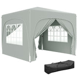 Outsunny 3 x 3m Pop-Up Gazebo Shelter, with Accessories - Light Grey