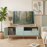 HOMCOM TV Stand Cabinet for Television up to 36 Inch, Modern TV Unit with 2 Doors, Entertainment Center with Adjustable Shelf