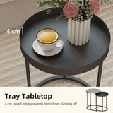 HOMCOM Round Nesting Side Table Set of 2 - Grey