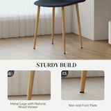 HOMCOM Modern Dining Chairs Set of 4, Kitchen Chairs with Backrest and Steel Legs for Dining Room, Living Room, Black