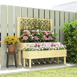 Outsunny Raised Garden Bed 2-Tier Stepped Design Planter Box with Trellis for Climbing Plants 108x62x120 cm