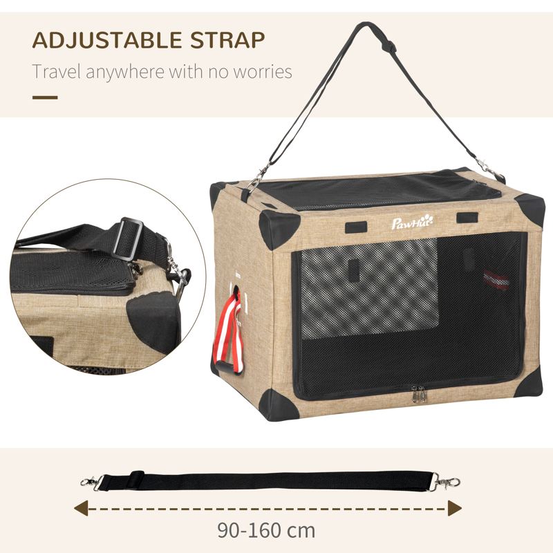 PawHut Foldable Pet Carrier, with Cushion, for Small Dogs and Cats