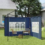 Outsunny Set of Two 3 x 3(m) Gazebo Frame Replacement Walls - Blue