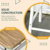 HOMCOM Bar Table Set, Bar Table and Stools Set, Footrest and Storage Shelf, for Kitchen, Dining Room, Pub, Cafe, White and Oak