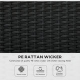 Outsunny Set of Four Armless Rattan Garden Chairs - Black