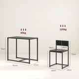 HOMCOM Dining Table and Chairs Set 2, Dining Room Sets, Rectangular Space Saving Table and 2 Chairs for Compact Kitchens, Steel Frame, Black