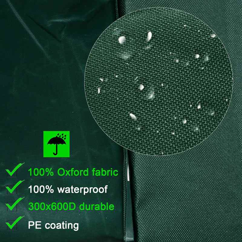 Outsunny 600D Oxford Patio Set Cover Outdoor Garden Rattan Furniture Protection Cover Protector Waterproof Anti-UV, Green, 135 x 135 x 75cm