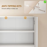 HOMCOM 180 cm Tall Kitchen Cupboard, Pantry Storage Cabinet with Soft Close Doors and Adjustable Shelves, High Gloss White