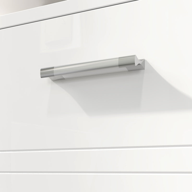 kleankin Under Sink Cabinet, Bathroom Vanity Unit, Pedestal Under Sink Design, Storage Cupboard with Adjustable Shelf, High Gloss, White