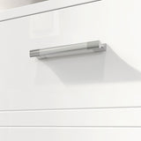 kleankin Under Sink Cabinet, Bathroom Vanity Unit, Pedestal Under Sink Design, Storage Cupboard with Adjustable Shelf, High Gloss, White
