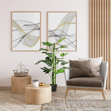 Outsunny 100cm/3.3FT Artificial Monstera Tree Decorative Cheese Plant 21 Leaves with Nursery Pot, Fake Tropical Palm Tree for Indoor Dcor