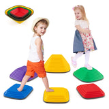 6 Pieces Kids Stepping Stone Non-Slip Square Toddler Balance Stones-Multicolor