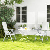 Outsunny Set of Two Aluminium Folding Chairs  - Light Grey