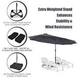 450CM Double Sided Outdoor Umbrella Twin Size with Crank Handle-Dark Grey
