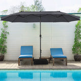 450CM Double Sided Outdoor Umbrella Twin Size with Crank Handle-Dark Grey