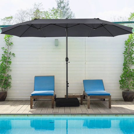 450CM Double Sided Outdoor Umbrella Twin Size with Crank Handle-Dark Grey