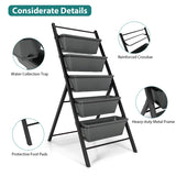 5-Tier Freestanding Garden Raised Planters with 5 Container Boxes-Black