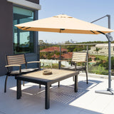 10 x 10 Feet Patio Offset Cantilever Umbrella with Aluminum 360-degree Rotation Tilt-Beige