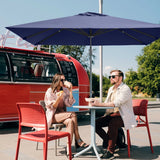 10 x 10 Feet Patio Offset Cantilever Umbrella with Aluminum 360-degree Rotation Tilt-Navy