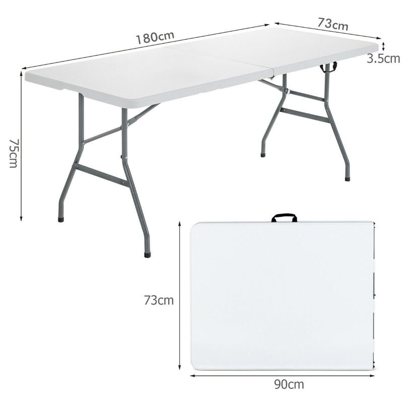 180cm Portable Folding Camping Table with 150kg Load Capacity