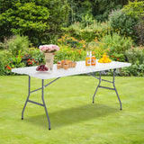 180cm Portable Folding Camping Table with 150kg Load Capacity