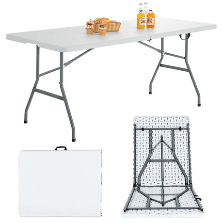 180cm Portable Folding Camping Table with 150kg Load Capacity