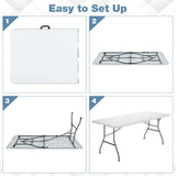 180cm Portable Folding Camping Table with 150kg Load Capacity