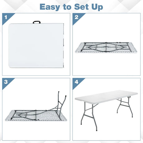 180cm Portable Folding Camping Table with 150kg Load Capacity