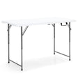 120cm Portable Bi-fold Camping Table with 3-Level Height Adjustment & 150kg Load Capacity