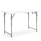 120cm Portable Bi-fold Camping Table with 3-Level Height Adjustment & 150kg Load Capacity