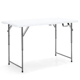 120cm Portable Bi-fold Camping Table with 3-Level Height Adjustment & 150kg Load Capacity