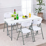 120cm Portable Bi-fold Camping Table with 3-Level Height Adjustment & 150kg Load Capacity