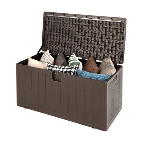 105 Gallon All Weather Large Deck Box Lockable Storage Container