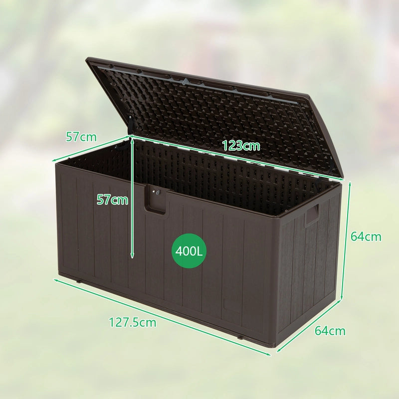 105 Gallon All Weather Large Deck Box Lockable Storage Container