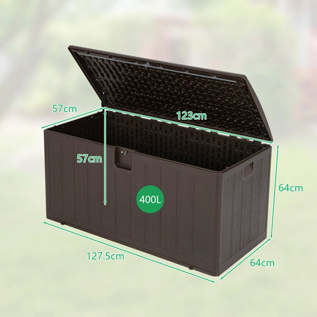 105 Gallon All Weather Large Deck Box Lockable Storage Container