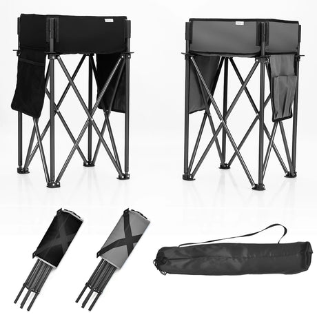 2 PCS Folding Camping Tables with Large Capacity Storage Sink for Outdoor
