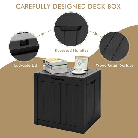 114L Deck Box for Patio Tools-Black