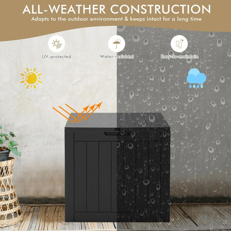 114L Deck Box for Patio Tools-Black