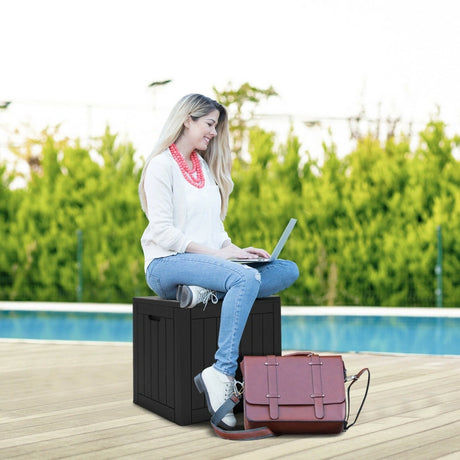 114L Deck Box for Patio Tools-Black