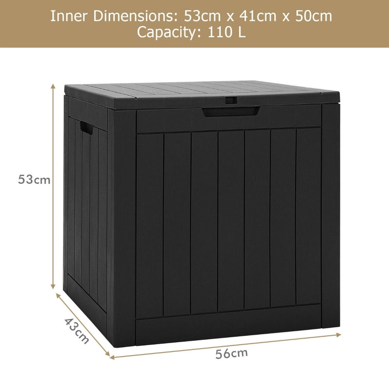 114L Deck Box for Patio Tools-Black