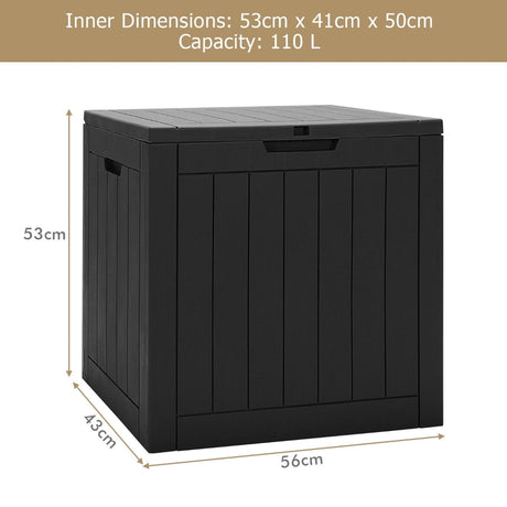 114L Deck Box for Patio Tools-Black