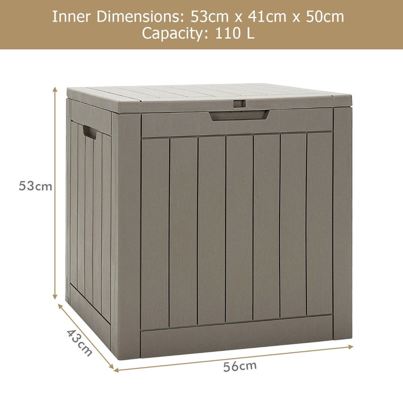 114L Deck Box for Patio Tools-Gray