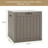 114L Deck Box for Patio Tools-Gray