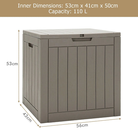 114L Deck Box for Patio Tools-Gray