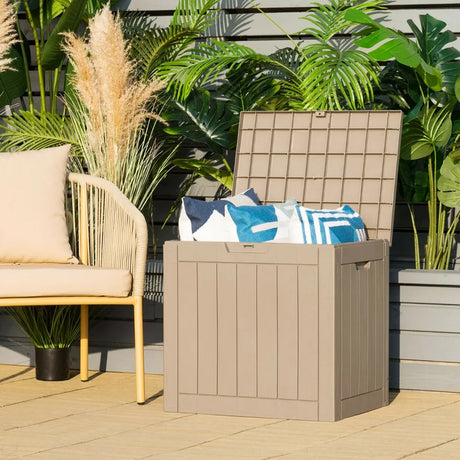 114L Deck Box for Patio Tools-Gray