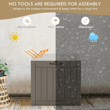 114L Deck Box for Patio Tools-Gray